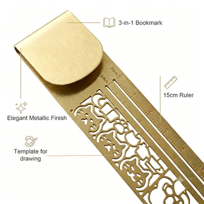 Cleo Metal Bookmark Maker | 3-in-1 Ruler and Stencil, Durable Design 1