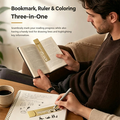Cleo Metal Bookmark Maker | 3-in-1 Ruler and Stencil, Durable Design 4