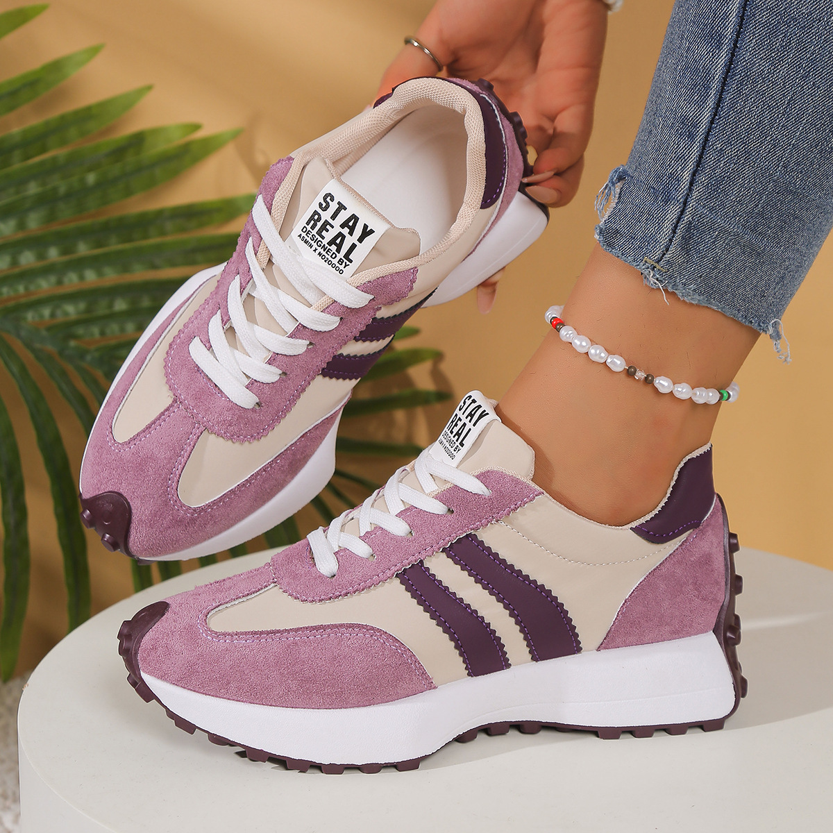 Cleo Sneakers | Comfortable Suede-Textured Design, Anti-Slip Outsole 11