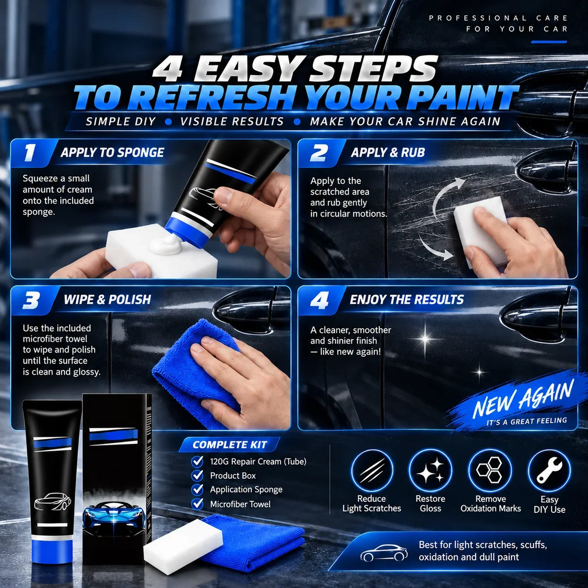 Cresta Car Wax | Scratch Removal Polish for Shallow Paint Imperfections 2