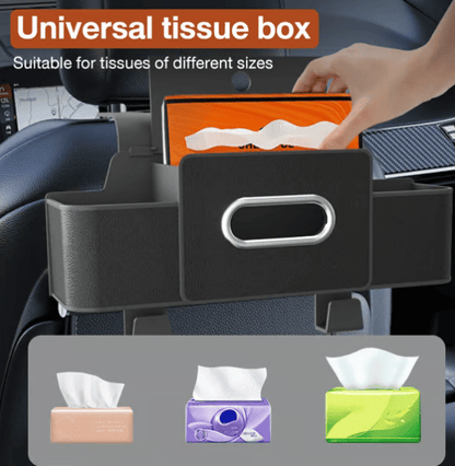 Cura Car Organizer | Waterproof Backseat Storage with Cup Holders and Tissue Box Slot 7