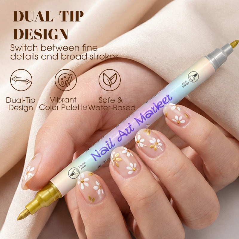 Dazzle Nail Art Pens | Dual-Tip, Quick-Dry 1