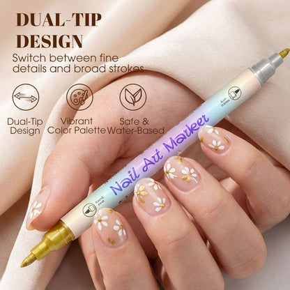 Dazzle Nail Art Pens | Dual-Tip, Quick-Dry 1