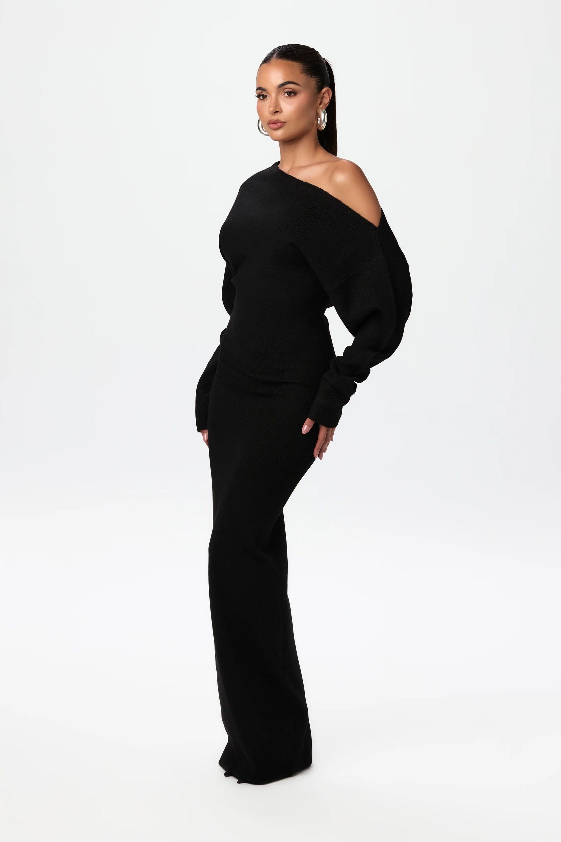 Drop-Shoulder Sweater Dress 0