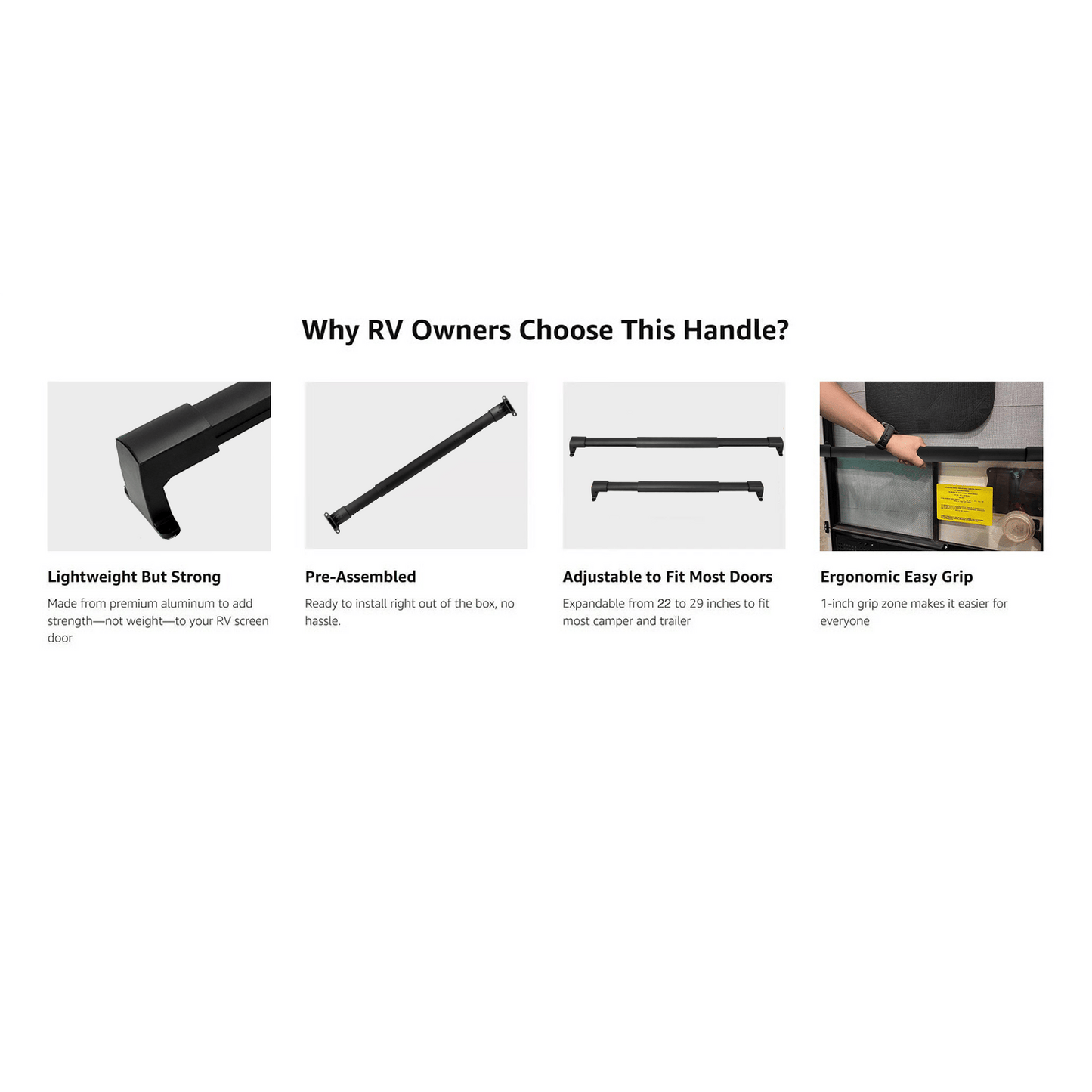 Dura Glide RV Handle | Lightweight Telescopic Aluminum for Screen Doors 4