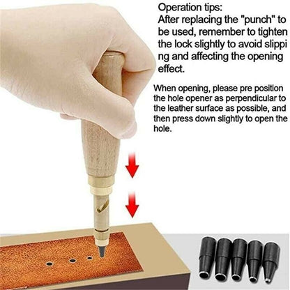 Dura Leather Punch | Rotary Tool with Multiple Hole Sizes 3