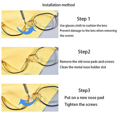 Elios Eyeglass Repair Kit | Complete Silicone Nose Pads with Screws and Tools 7