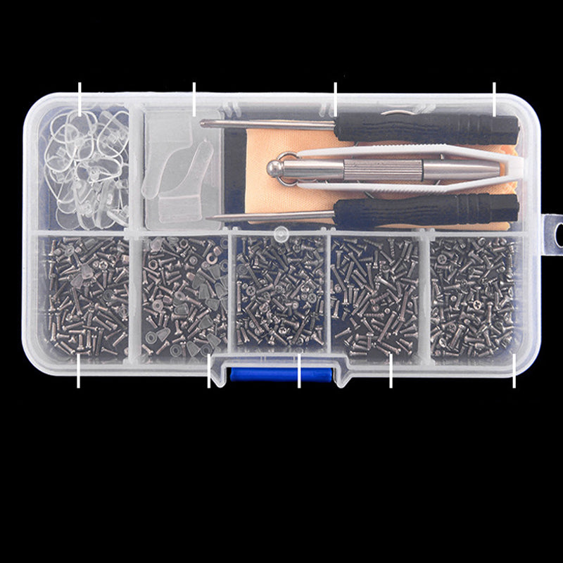 Elios Eyeglass Repair Kit | Complete Silicone Nose Pads with Screws and Tools 9