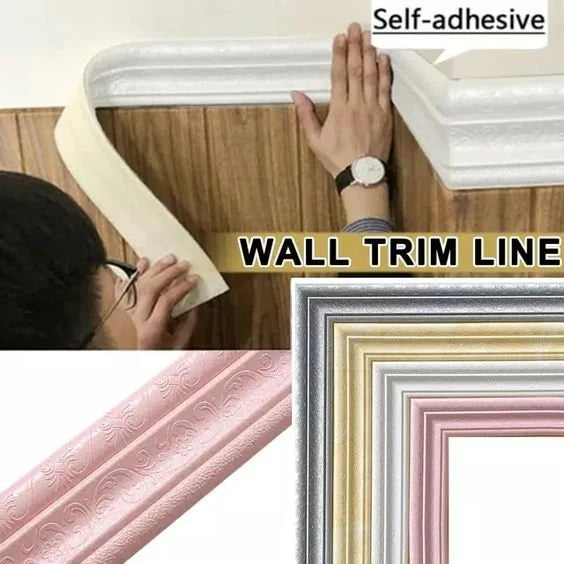 Elysian Wall Edging Strip | Self-Adhesive PE Foam, 3D Embossed Design 0