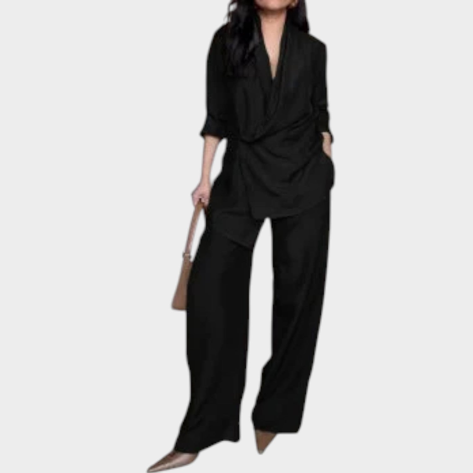 Elysian Wrap Set | Draped Top and Relaxed Trousers 3