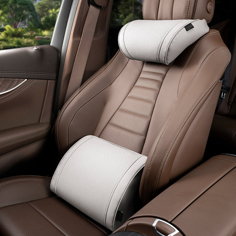 Evara Car Support Set | Ergonomic Memory Foam Lumbar Cushion and Headrest 15