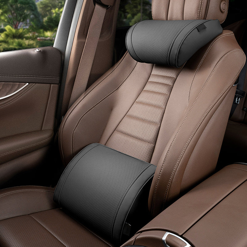 Evara Car Support Set | Ergonomic Memory Foam Lumbar Cushion and Headrest 21