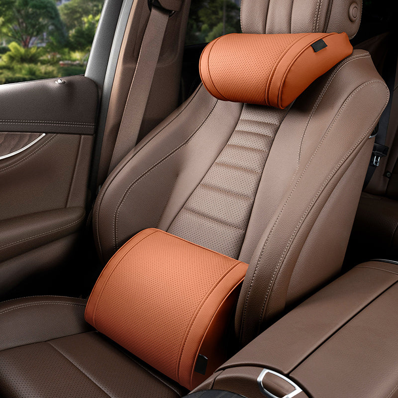 Evara Car Support Set | Ergonomic Memory Foam Lumbar Cushion and Headrest 22