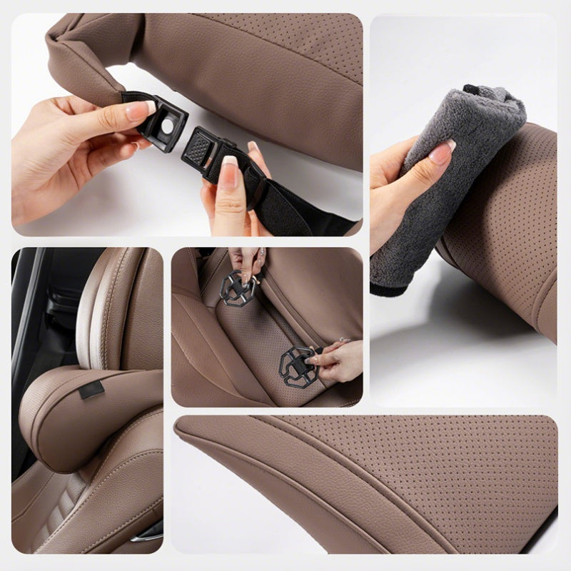 Evara Car Support Set | Ergonomic Memory Foam Lumbar Cushion and Headrest 8