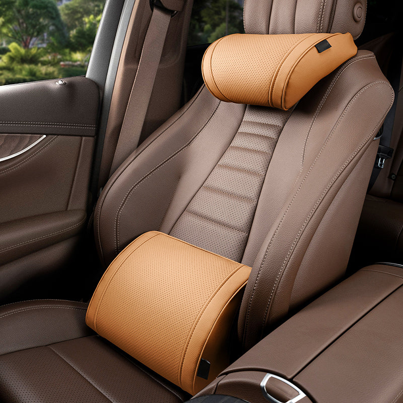 Evara Car Support Set | Ergonomic Memory Foam Lumbar Cushion and Headrest 9