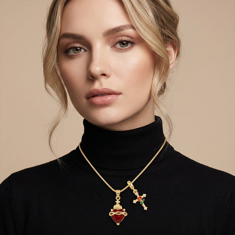 Faithful Pendant Necklace | Dual-Pendant Design, Adjustable Chain 2