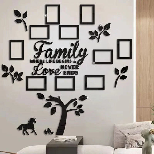 Fiora Family Tree Wall Art | 3D Acrylic Design with Integrated Photo Frames 0