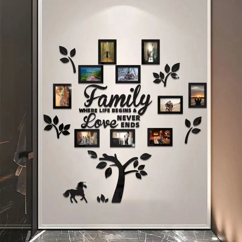Fiora Family Tree Wall Art | 3D Acrylic Design with Integrated Photo Frames 1