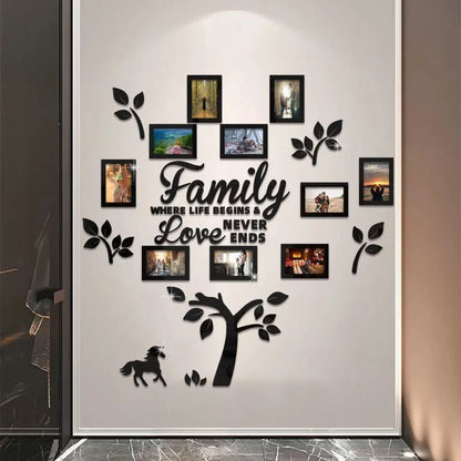 Fiora Family Tree Wall Art | 3D Acrylic Design with Integrated Photo Frames 1