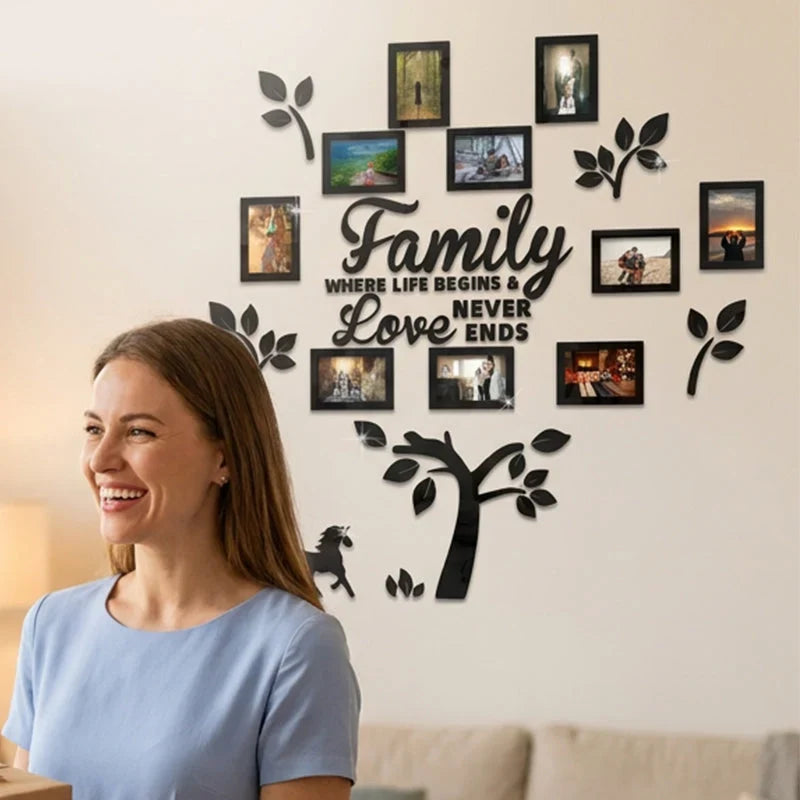 Fiora Family Tree Wall Art | 3D Acrylic Design with Integrated Photo Frames 4