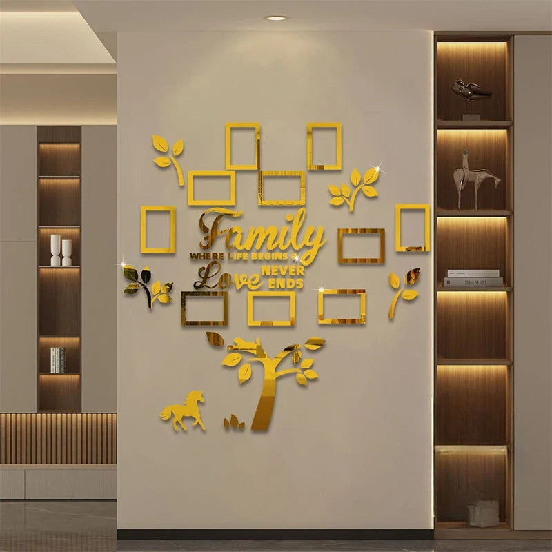 Fiora Family Tree Wall Art | 3D Acrylic Design with Integrated Photo Frames 9