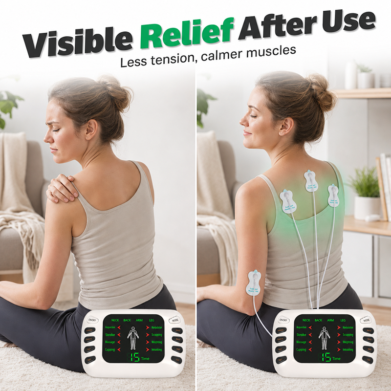 Flectra Electric Massager | Dual Output Pulse for Neck, Back, and Muscle Relaxation 2
