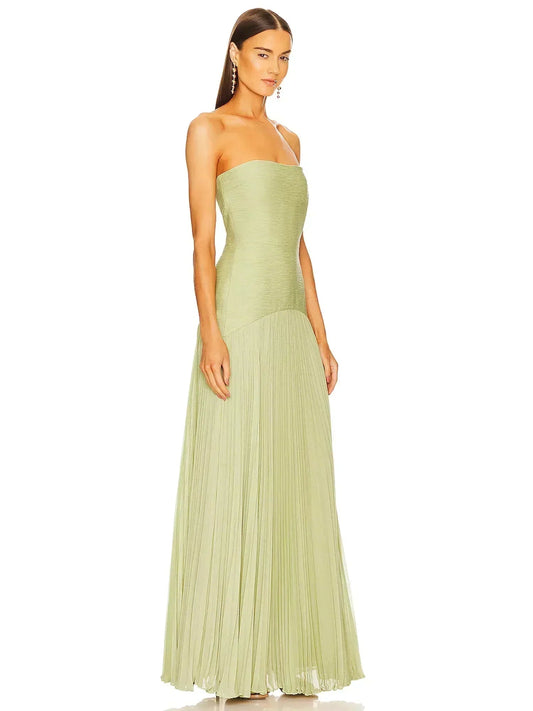 Flowy Green Long Dress 0
