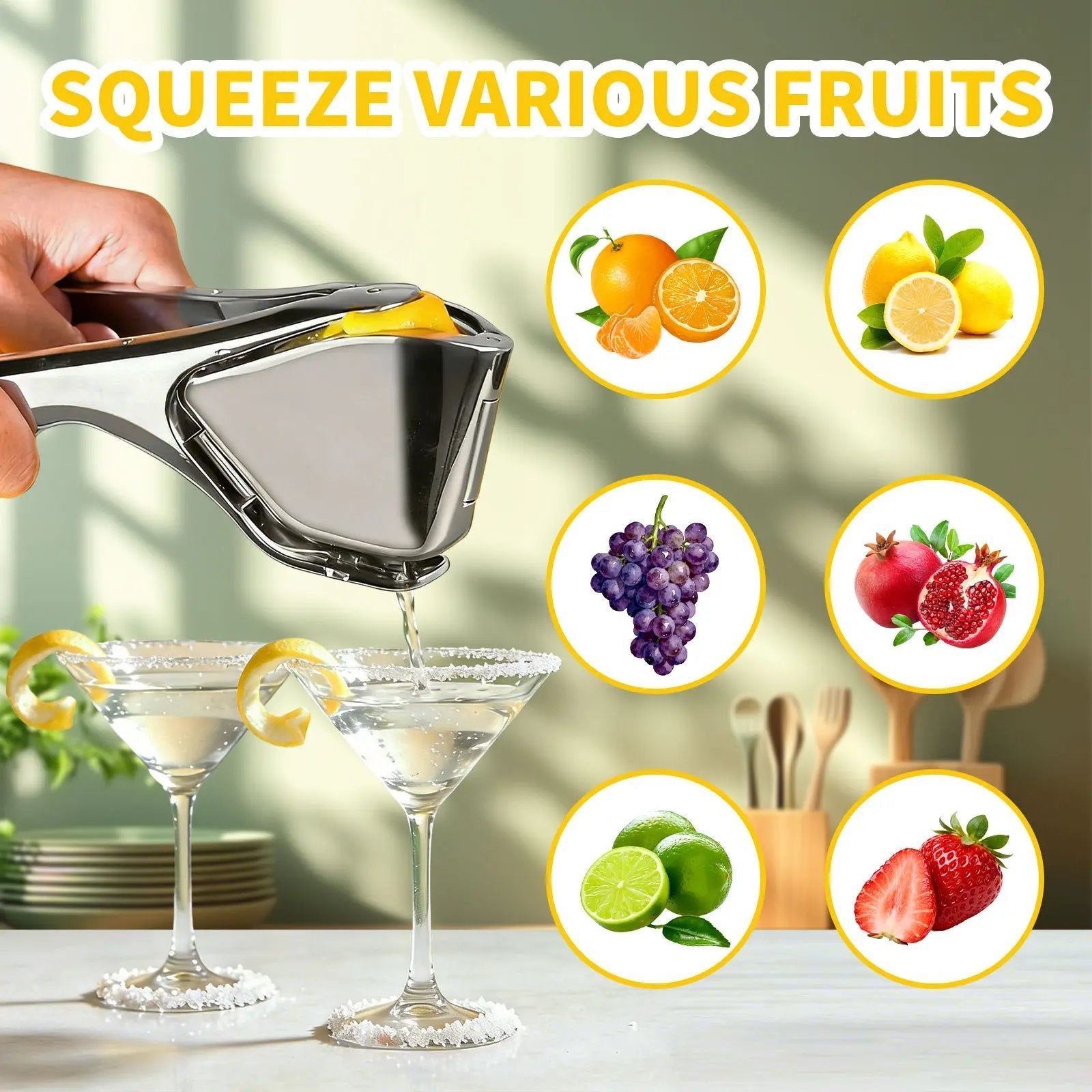 Fresco Citrus Squeezer | Heavy Duty Stainless Steel Lemon and Lime Juicer 5