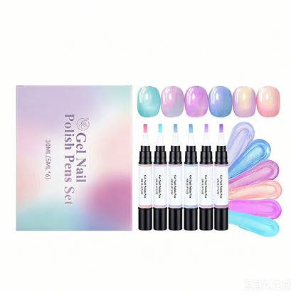 Glimmer Gel Nail Polish Pens | Iridescent Pearl Finish, Mess-Free Application 0