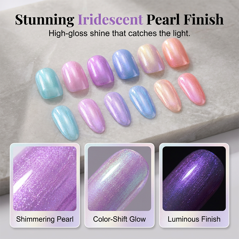 Glimmer Gel Nail Polish Pens | Iridescent Pearl Finish, Mess-Free Application 3