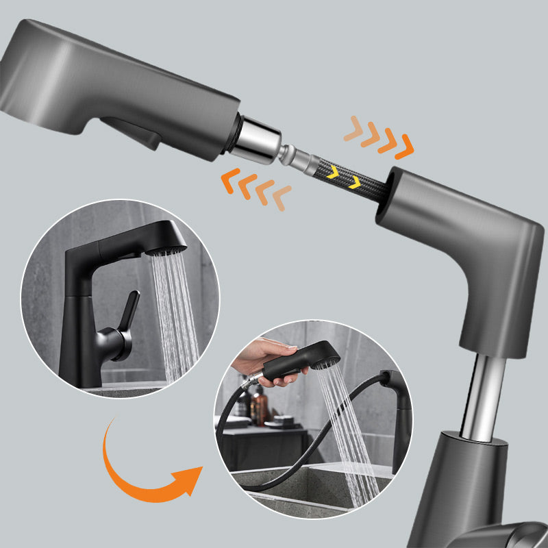 Haven Bathroom Faucet | Pull-Out Sprayer, 360-Degree Swivel, Gunmetal Gray Finish 4