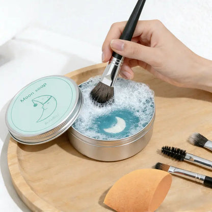 Hedra Makeup Brush Cleaner | Heart-Shaped Soap with Silicone Scrubber 7