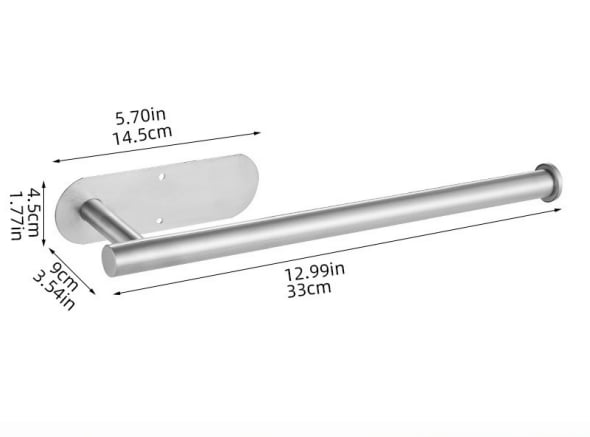 Kraft Kitchen Towel Holder | Stainless Steel, Under-Cabinet 9