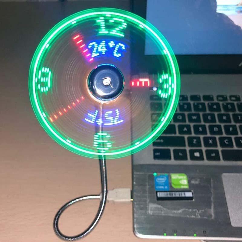 LumiFan USB Clock Fan | LED Temperature Display 2