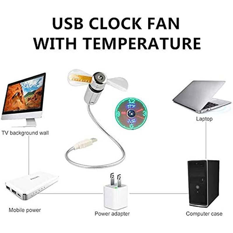 LumiFan USB Clock Fan | LED Temperature Display 3
