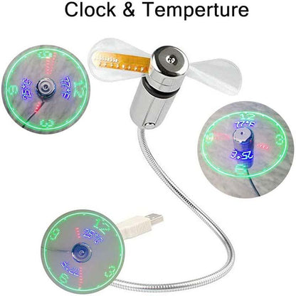 LumiFan USB Clock Fan | LED Temperature Display 4