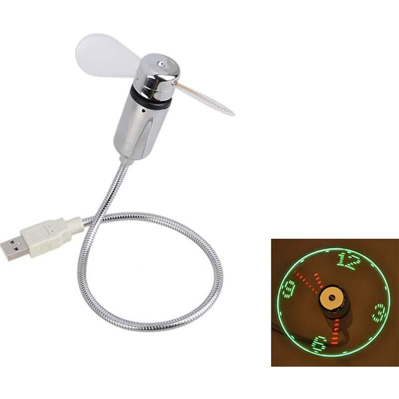 LumiFan USB Clock Fan | LED Temperature Display 7