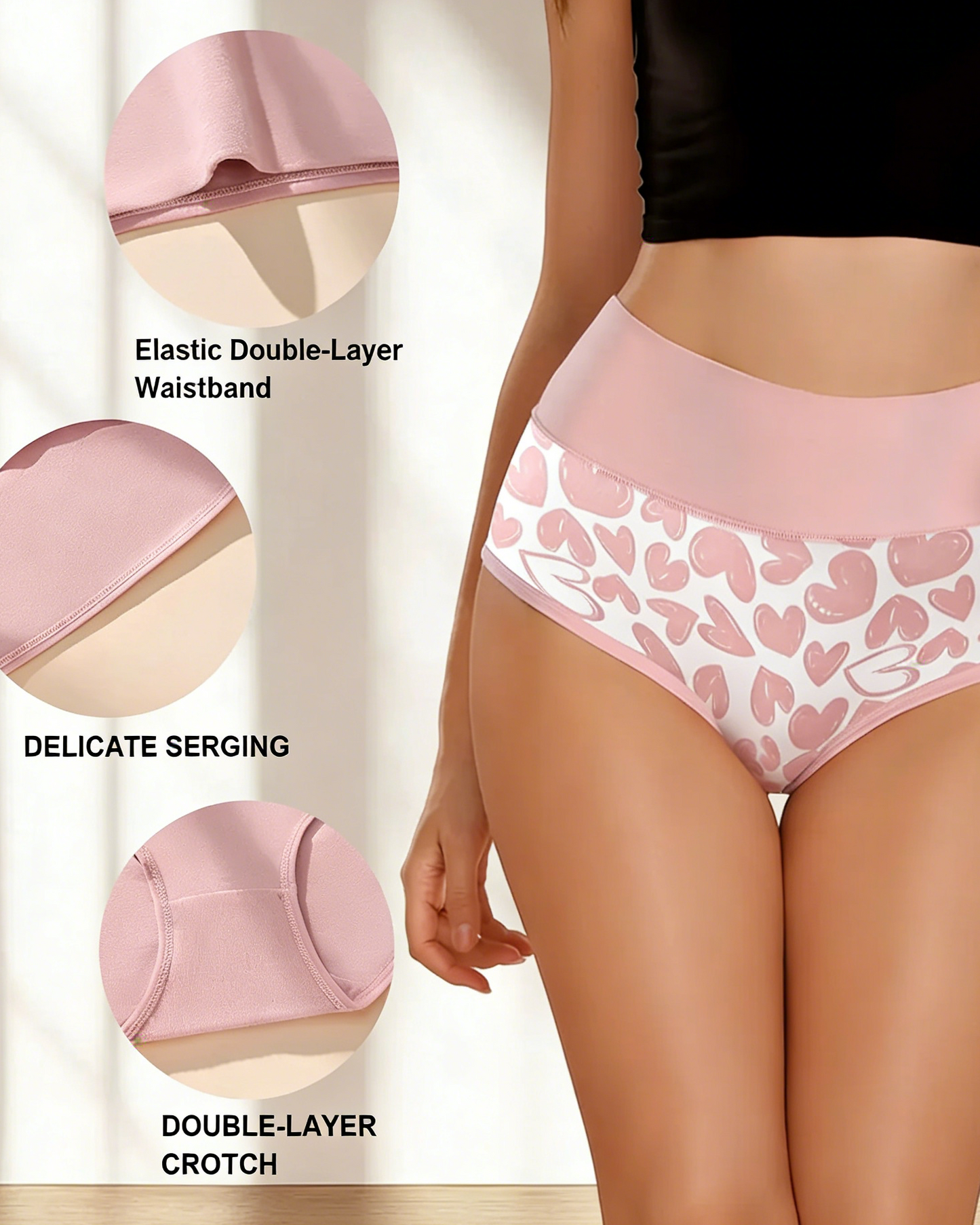 Luna Love Panties | Soft Cotton, High Rise Design, Full Coverage (6 Pack) 1