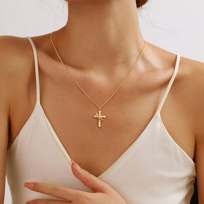 Luxe Crown and Cross Necklace | Symbol of Faith and Strength 1
