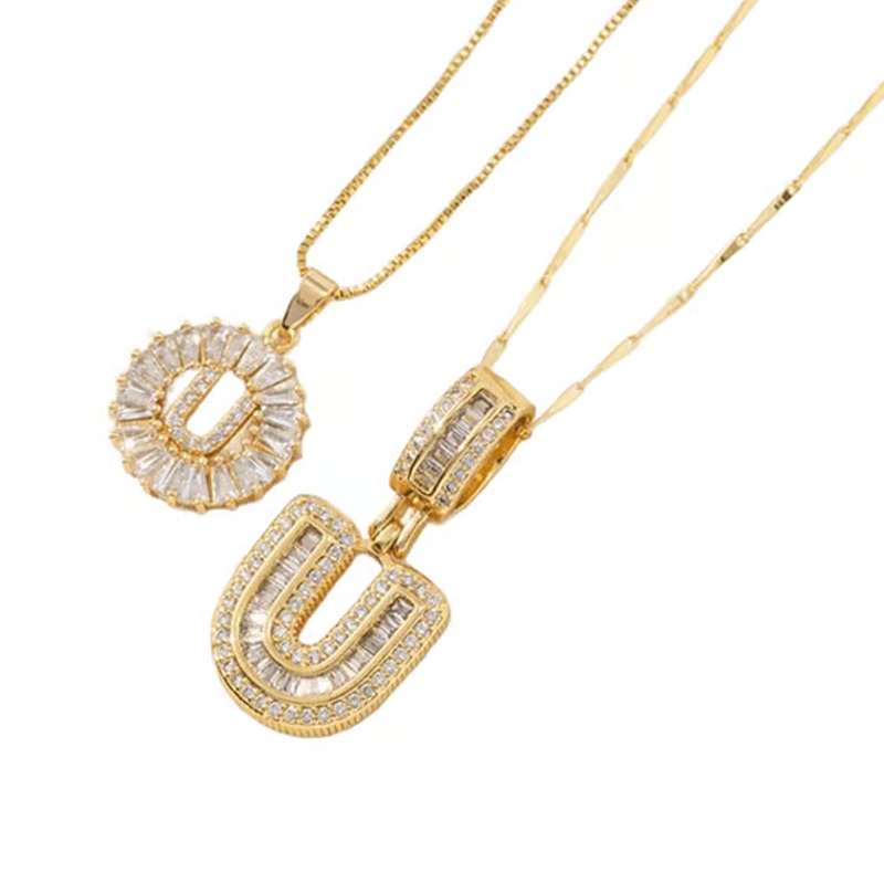 Luxe Initial Pendant Necklaces | Elegant Gold-Plated Design 15