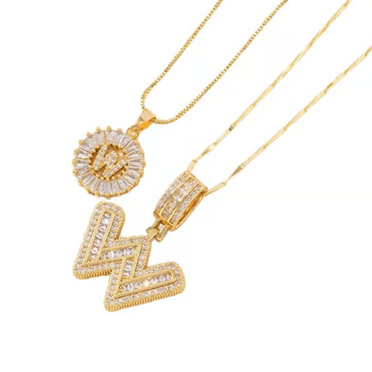Luxe Initial Pendant Necklaces | Elegant Gold-Plated Design 30