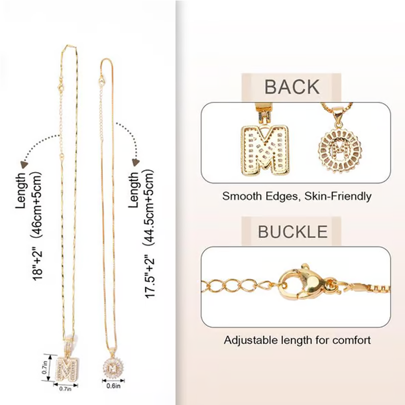 Luxe Initial Pendant Necklaces | Elegant Gold-Plated Design 5
