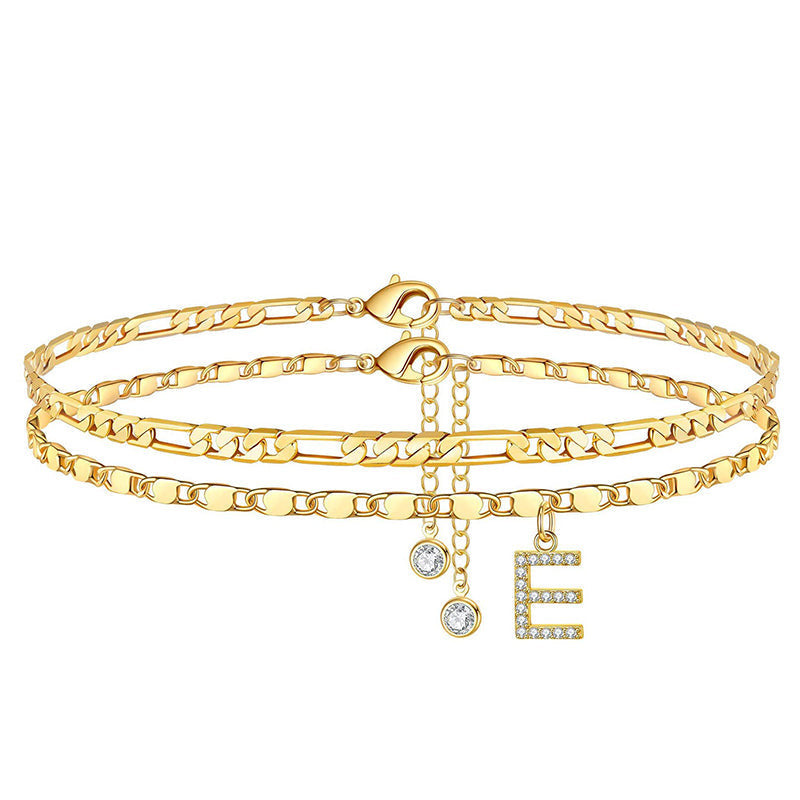Luxe Layered Anklet | Gold Chain with Rhinestones, Adjustable Fit 9