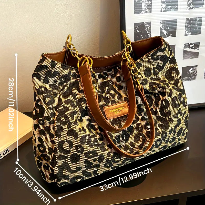 Luxe Leopard Tote | Spacious, Durable Design 4
