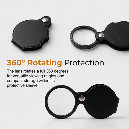 MiraFold Pocket Magnifier | 15X Magnification with Folding PU Leather Case 8