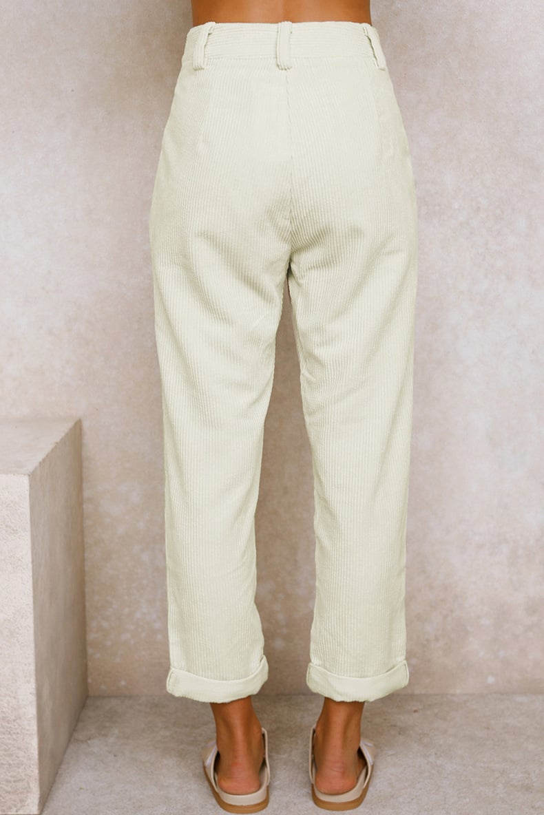Mira Casual Pants | Mid Rise Corduroy with Side Pockets 5