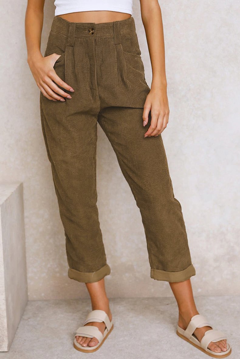 Mira Casual Pants | Mid Rise Corduroy with Side Pockets 7