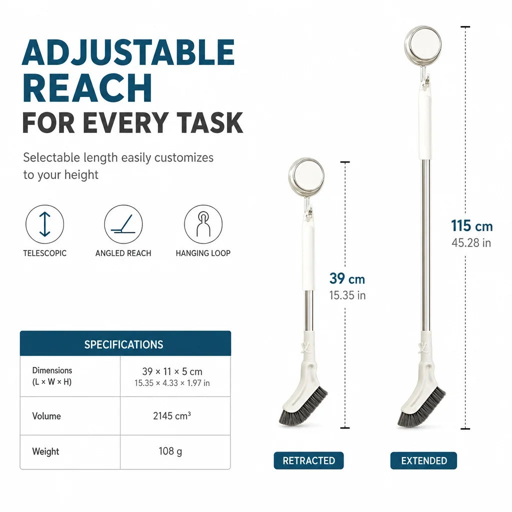 Mira Floor Scrub Brush | Extendable Long Handle, Durable Bristles for Deep Cleaning 7