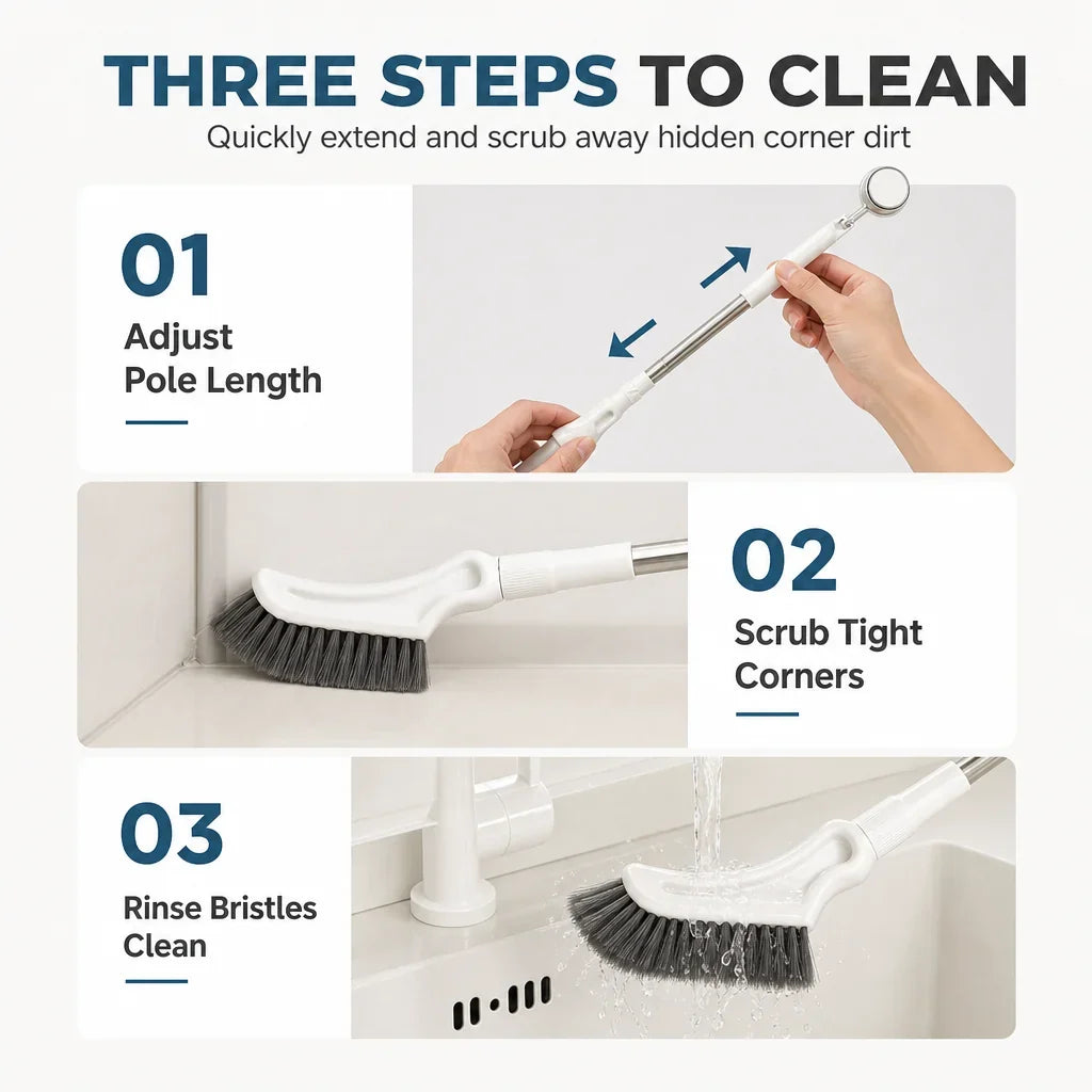 Mira Floor Scrub Brush | Extendable Long Handle, Durable Bristles for Deep Cleaning 8