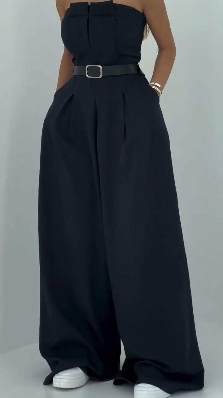 Mira Jumpsuit with Jacket Set | Structured Blazer, Wide-Leg Trousers 2
